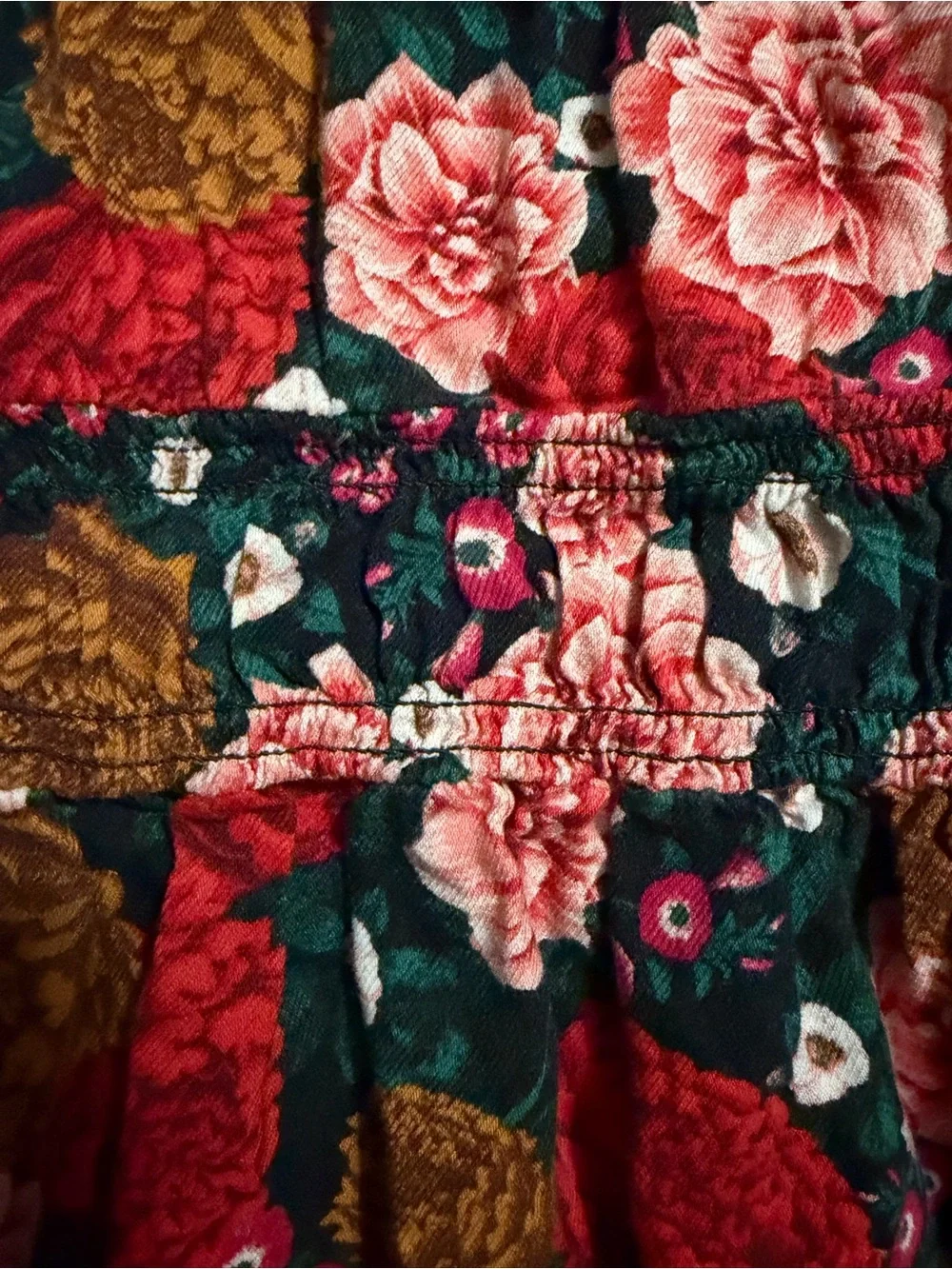 Old Navy - Floral Long Sleeve Dress - Pink, Brown & Red Blooms - Size 4T